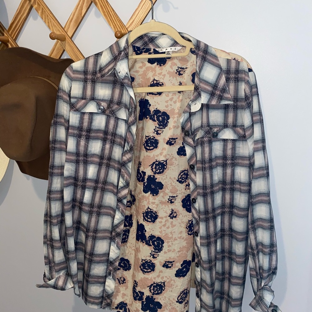 Floral flannel CAbi blouse